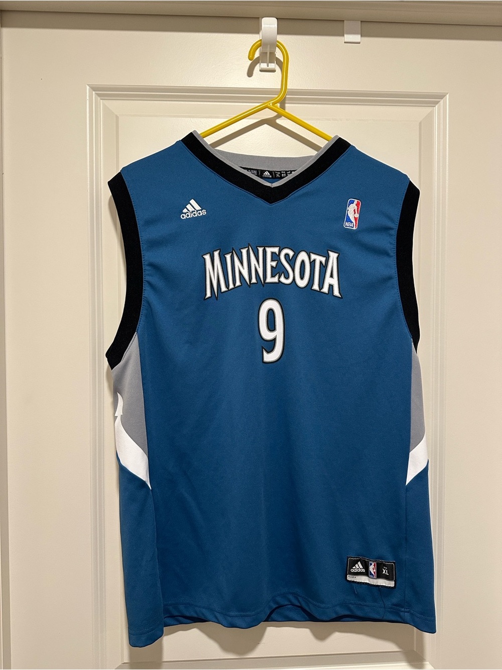 adidas Teal Minnesota Basketball Rubio Jersey #9 with Black & White Accents